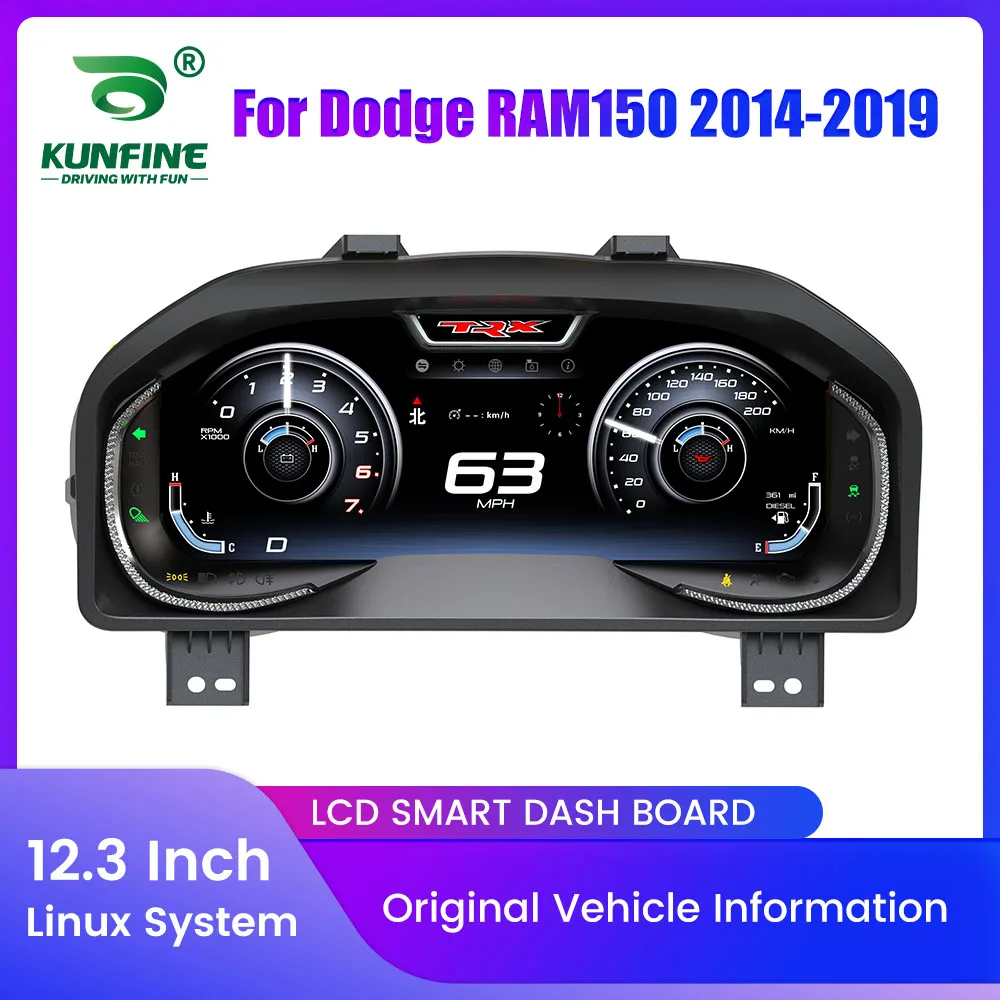 

12.3" LCD Digital Dashboard Cluster For Dodge RAM150 2014-2019 Virtual Instrument Panel Speedometer Virtual Cockpit Meter Upgrad