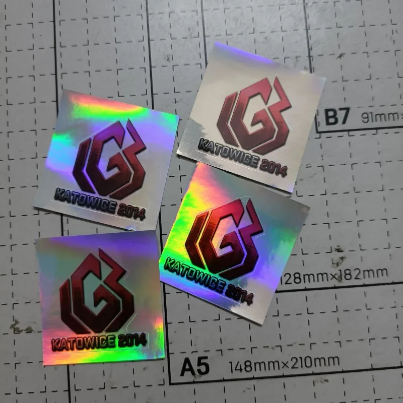 4Pcs Csgo Game Peripherals Holographic Print Stickers Physical Waterproof Mobile Phone, Computer, Laptop, Car Sticker Toys Gift