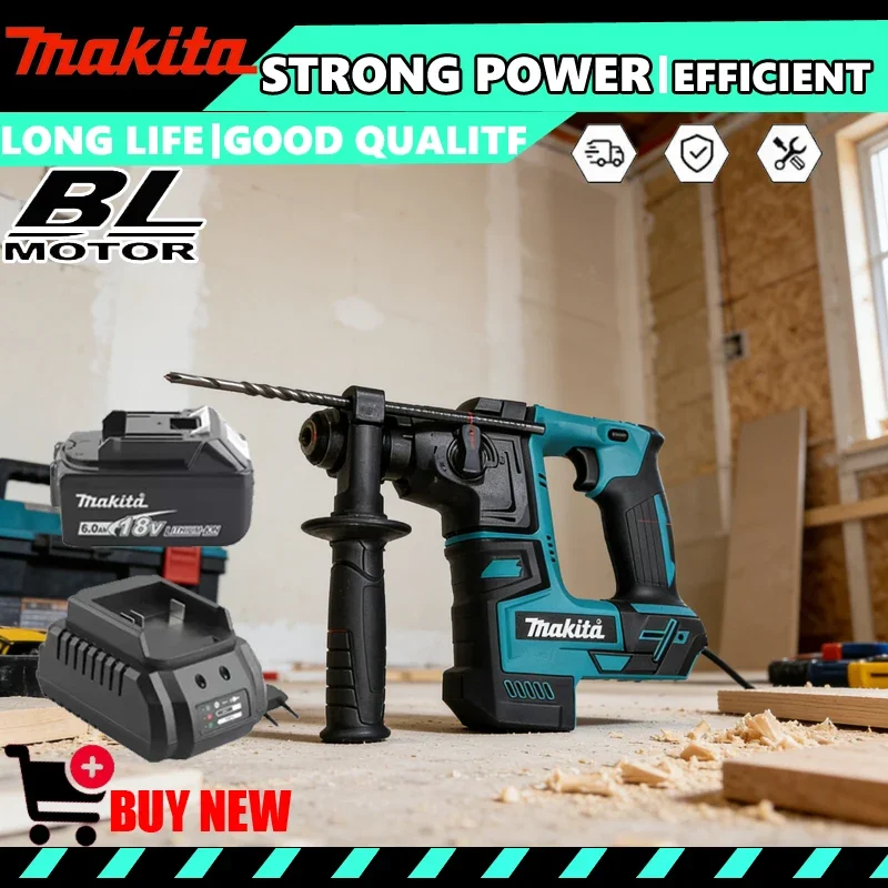 

Бесщеточный аккумуляторный перфоратор Makita 18В, литиевая батарея, беспроводная дрель, электроинструмент 18В