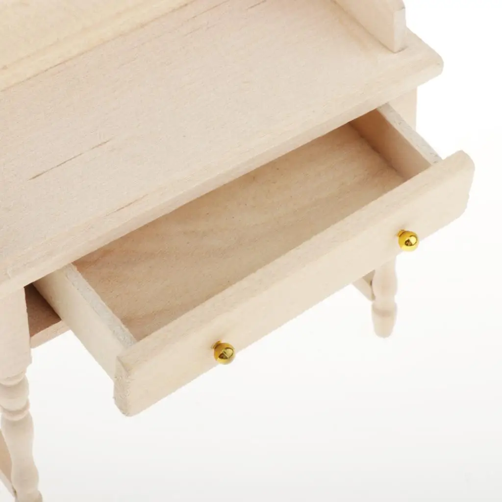 

1 12 Scale Dollhouse Miniatures Desk Modern Wooden Table Furniture for Living Room Decor Kit