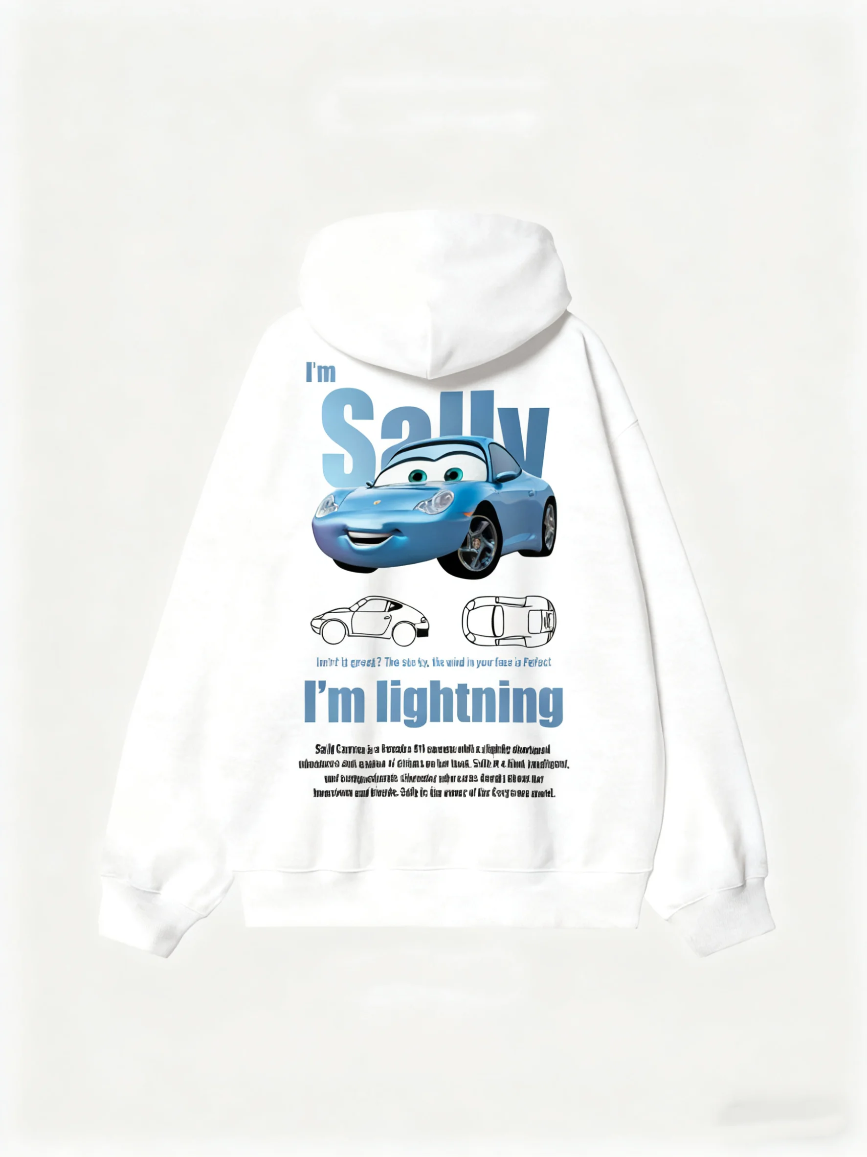 2025 New Disney Cars Lightning McQueen & Sally Embroidery Couple Hoodie Soft  Oversized Fit Exquisite Pattern For Girls and Boys