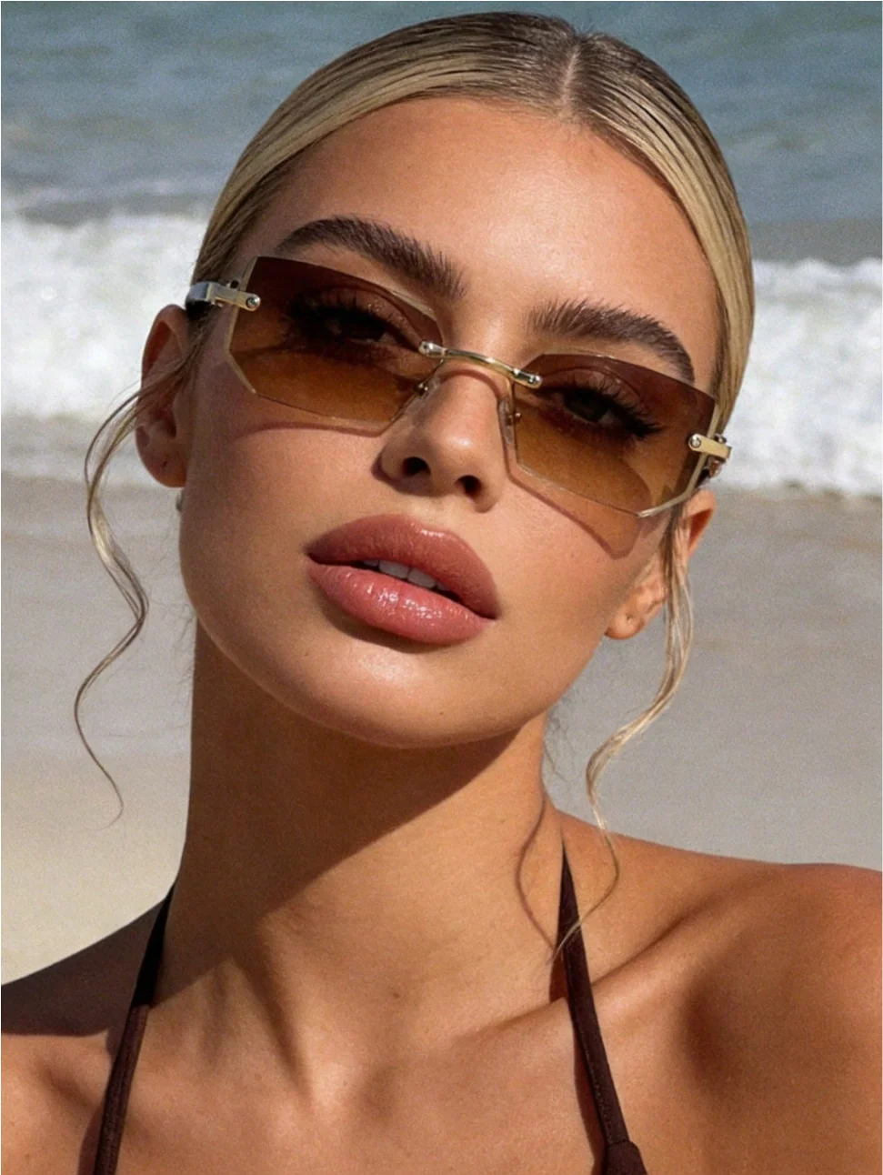 1 pair of frameless square wom - đánh giá và giá Street Fashion Glasses