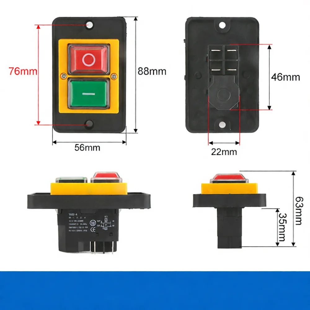 Electromagnetic Push Button KLD Switch 220V Safety Protection For Slicer Machine Power Electrical Control Components