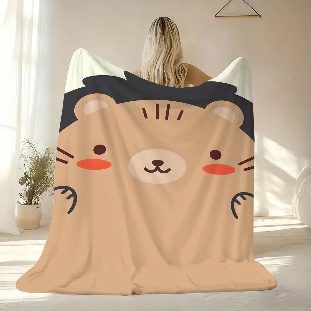 Cute Little Animals Throw Lightweight Soft Flannel Throw Blanket Summer Cooling AC Nap Blanket for Sofa Couch Bed Travel