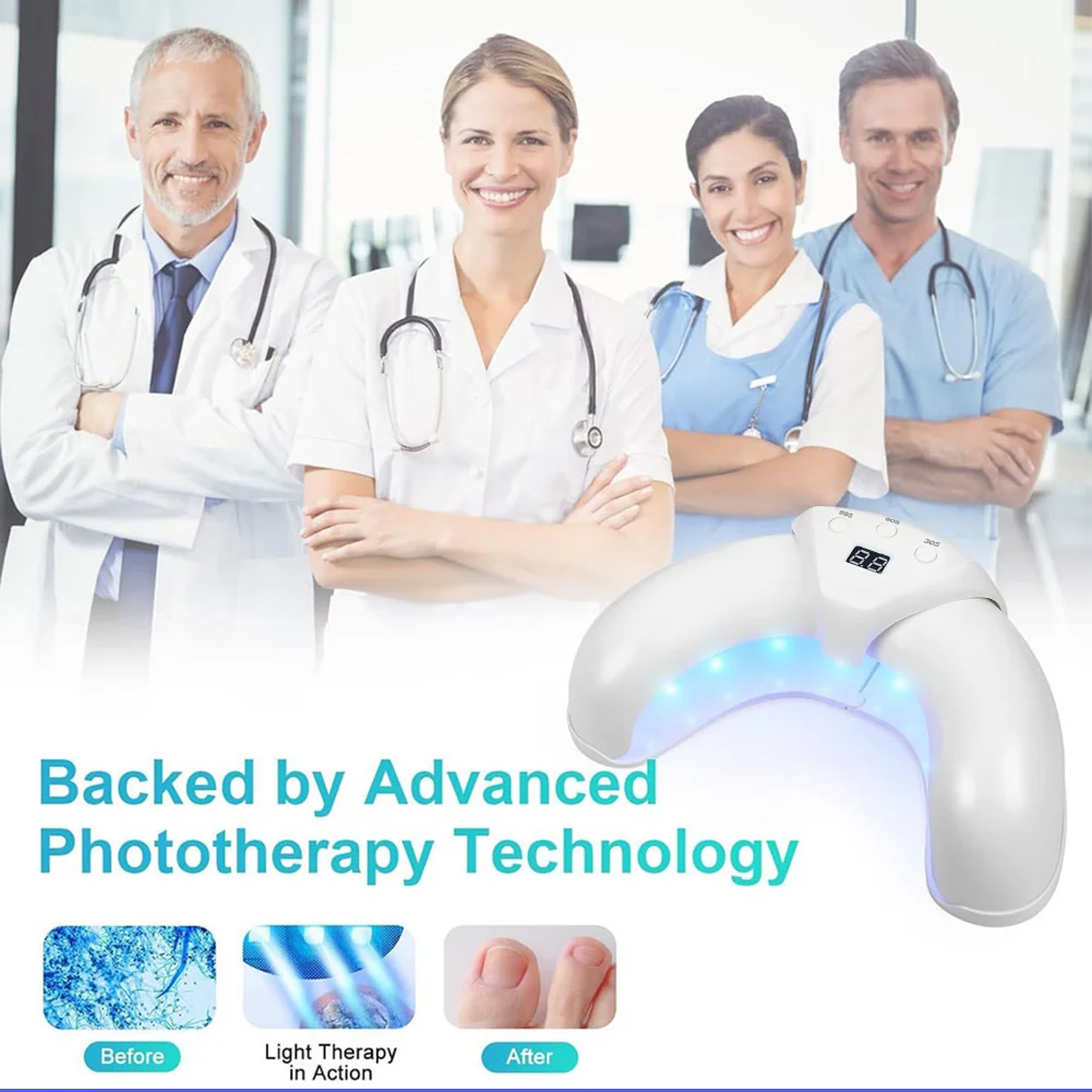 Nail Fungus Treatment LED Laser Device for Cleaning Onychomycosis USB Charge 45W 470nm Blue Light Nail for Discolored & Thickene
