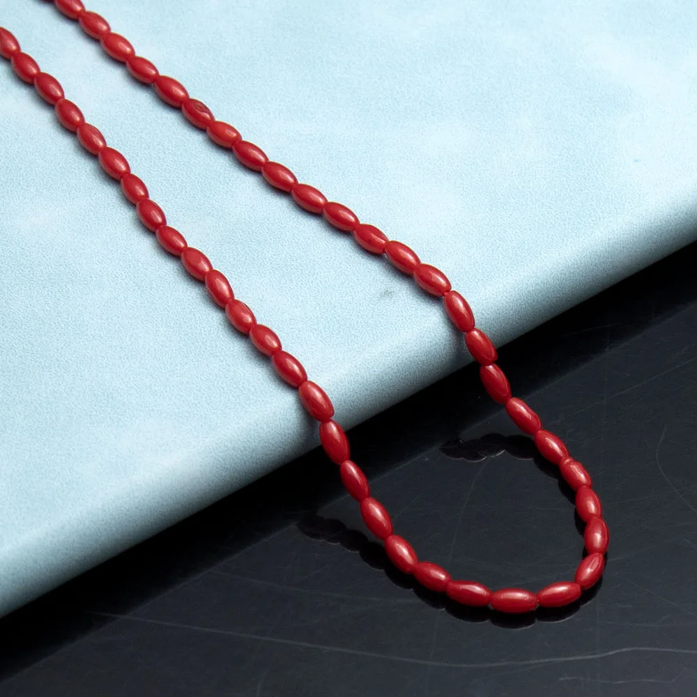 المرجان الطبيعي الأرز على شكل فضفاض الخرز 3.5x6.3 مللي متر الأحمر عزل الخرز حلية صنع المجوهرات سوار ذاتي الصنع قلادة أقراط هدية #1