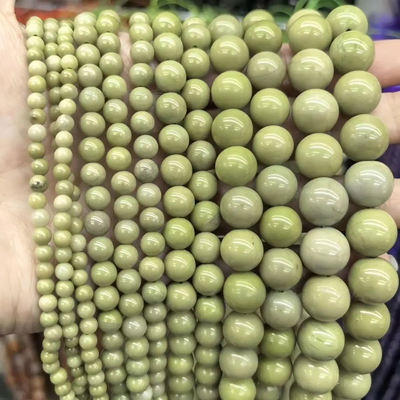 4 6 8 10mm Naturstein-Avocado-Alxa-Steinperlen, runde lose Zwischenperlen für die Schmuckherstellung, DIY-Halsketten- und Armbandzubehör – Detail 6