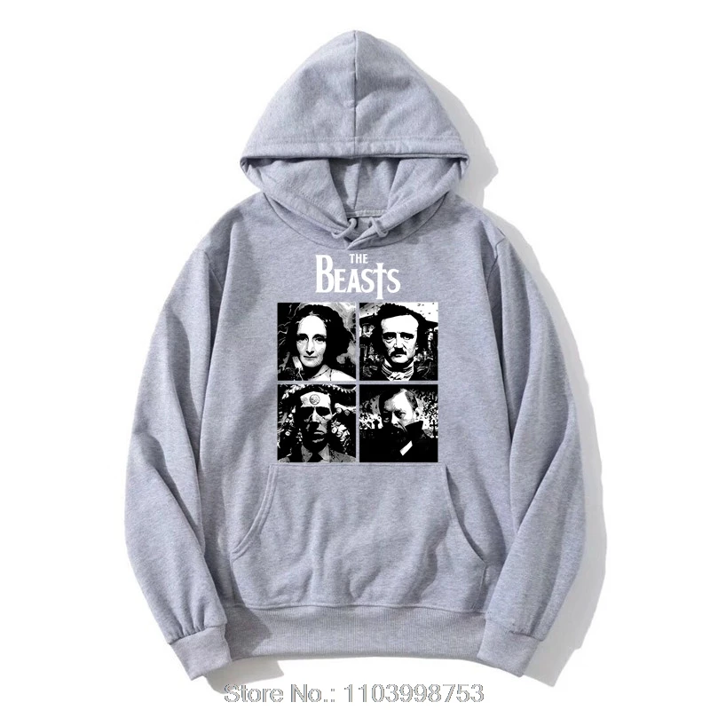 Mary Shelley Edgar Allen Poe H.P. Lovecraft And Bram Stoker Oversized Hoodie The Beasts Horror Writers Pullover zip up Jacket