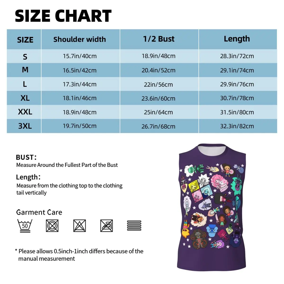 Crystal Gems Steven Universe Men Printed Sleeveless T-shirt Casual Hip Hop Street Style Beach Holiday Tank Tops