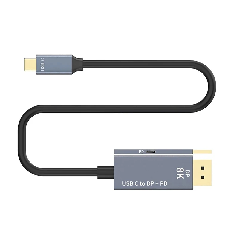 Cable USB C a DisplayPort 1.4 con carga PD, Thunderbolt 3 a DP 8K@60Hz 4K@144Hz bidireccional para Macbook Pro 2026 Dell XPS