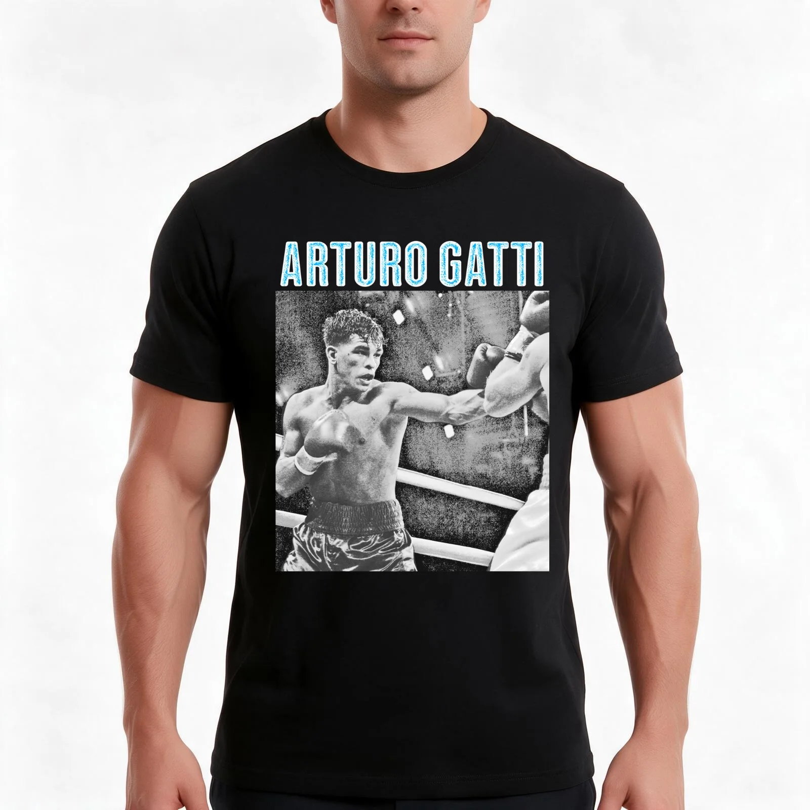 Arturo Gatti Boxing. T-Shirt, Summer Casual Cotton Tee, Oversized Streetwear Tops, Vintage Graphic Print, Loose Fit Short Sleeve