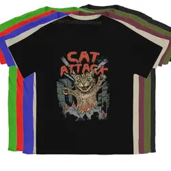 Japanese Art Male T Shirt Cat Attack Individuality T-shirts Harajuku Camisas Man Hipster Funny Anime Fashion