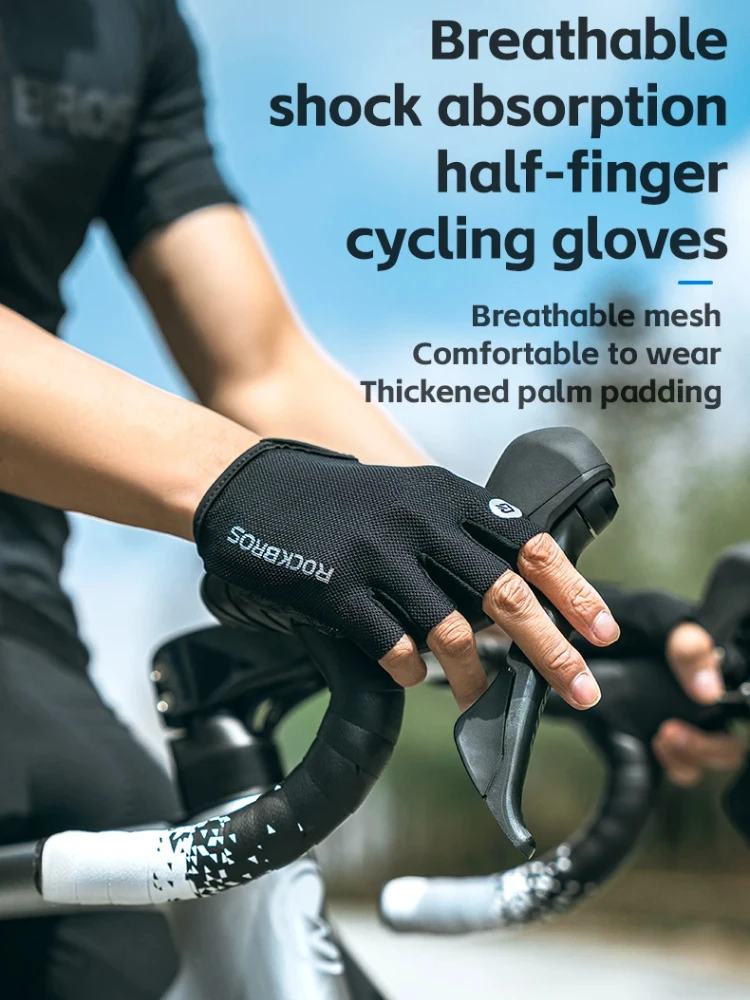 AliExpress ROCKBROS Cycling gloves breathable half finger gloves racing bike gloves anti slip mountain bike gloves cycling equipment gloves