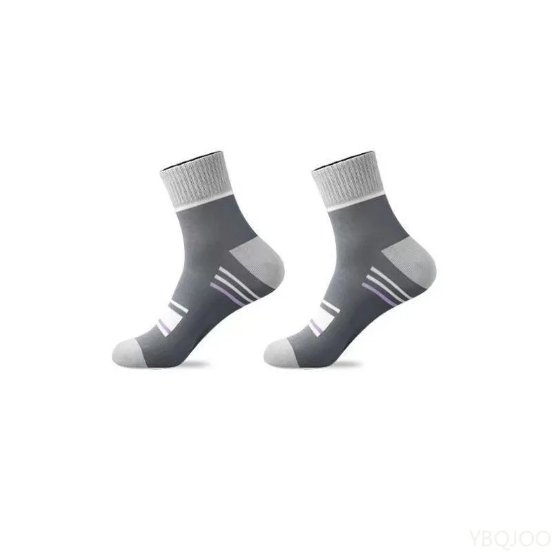 10 pieces, 5 pairs of breathable sports men's mid tube spring and autumn sports men's casual hiking basketball socks, thin, view 6