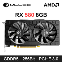 MLLSE AMD RX 580 8GB 2048SP GDDR5 256bit Gaming Graphics Card 6Pin PCI Express 3.0 x 16 Game Radee GPU rx580 8g