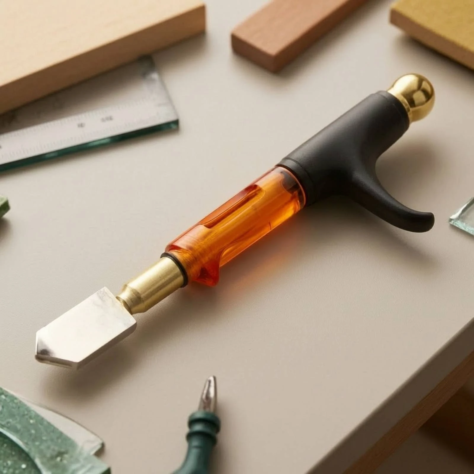 Glass Cutter Hand-Held Glass Cutter with Alloy Head Tool T-Shaped Sharp for DIYers, Crafts, Workshop