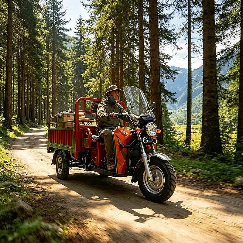 Long Range Electric Tricycle 72V 2000W 100km Range 4 Seater For Extended Commuting Resort Transport Service Customized