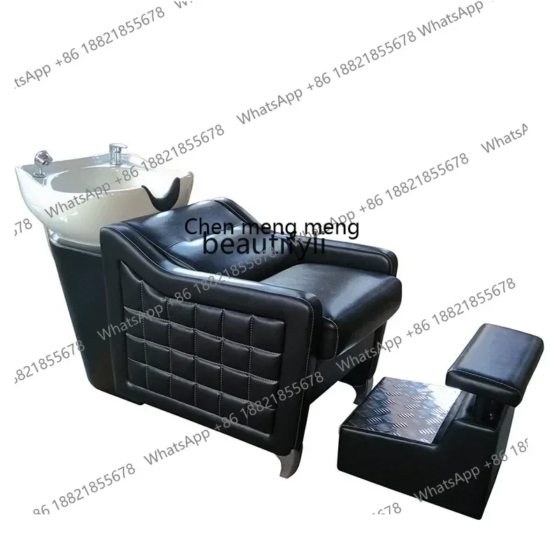 xx1Barber shop half lying shampoo bed beauty shop flushing head treatment hair cutting