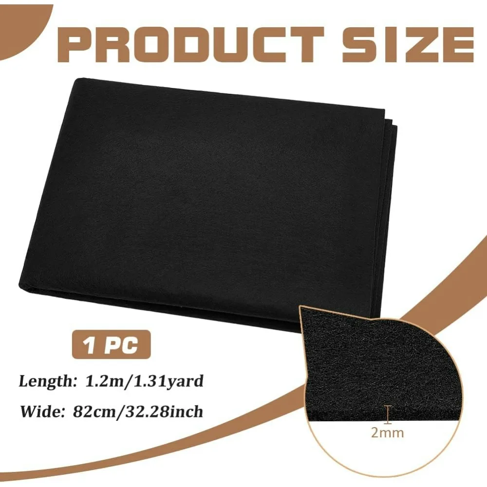 47x32inch Chinese Calligraphy Drawing Felt Mat, Black Xuan Paper Painting Felt Desk Pad for Practice Calligraphy Traditional