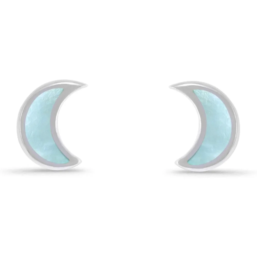 

Sterling Silver Crescent Moon Stud Earring