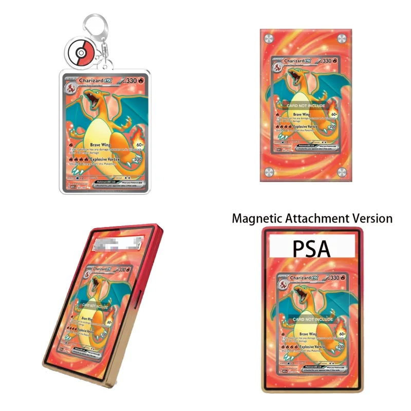 Étui de protection en acrylique recyclable pour porte-clés, avec affichage pour Pokémon Écarlate Violet Charizard, Art Exclusif Anime, Cadeau pour Fans