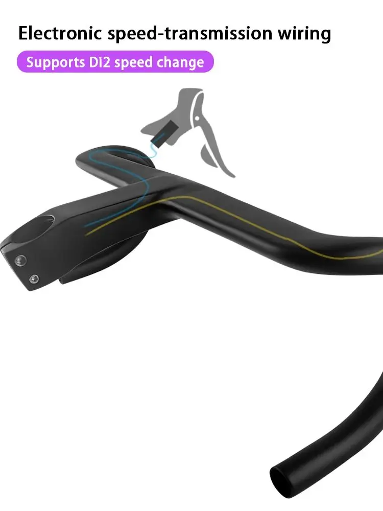 AliExpress Jimaiteam Integrated T800 Carbon Handlebar OD2 28.6/31.8mm Road Bicycle Drop Handle Bar Internal Routing Racing Bike Handlebars Di2 Matt