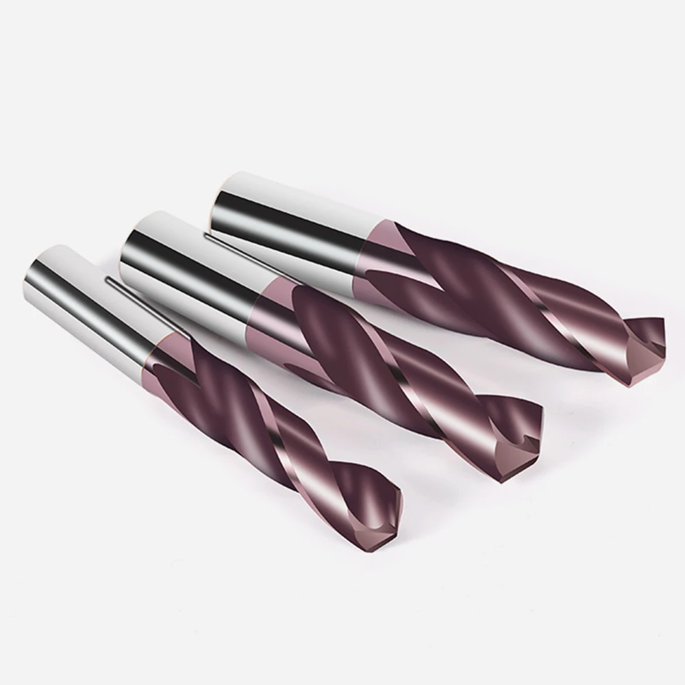 Vsharp HRC65° Solid Carbide Twist Drill Bit Tungsten Steel Alloy Drill Bit with Nano Coating for Cast Iron Alloy Stainless Steel
