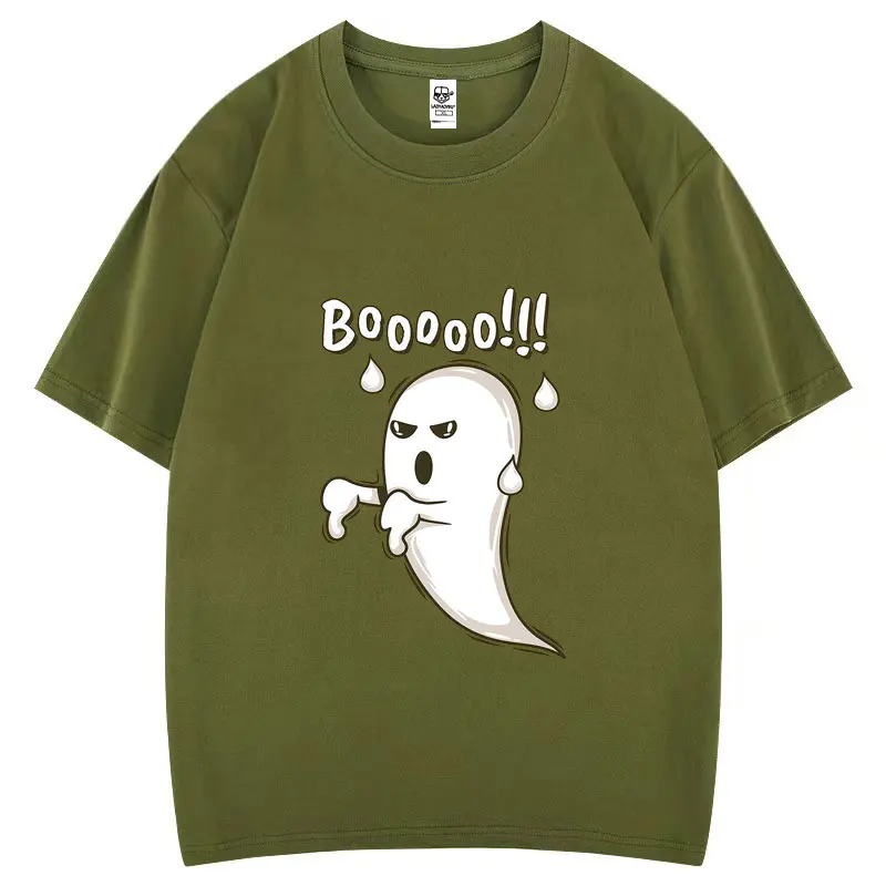 مضحك بو الجمجمة وغيبوبة القطن تي شيرت الفكاهة نمط قصيرة الأكمام س الرقبة قمم مريحة أزياء شعبية محب الشارع الشهير #4