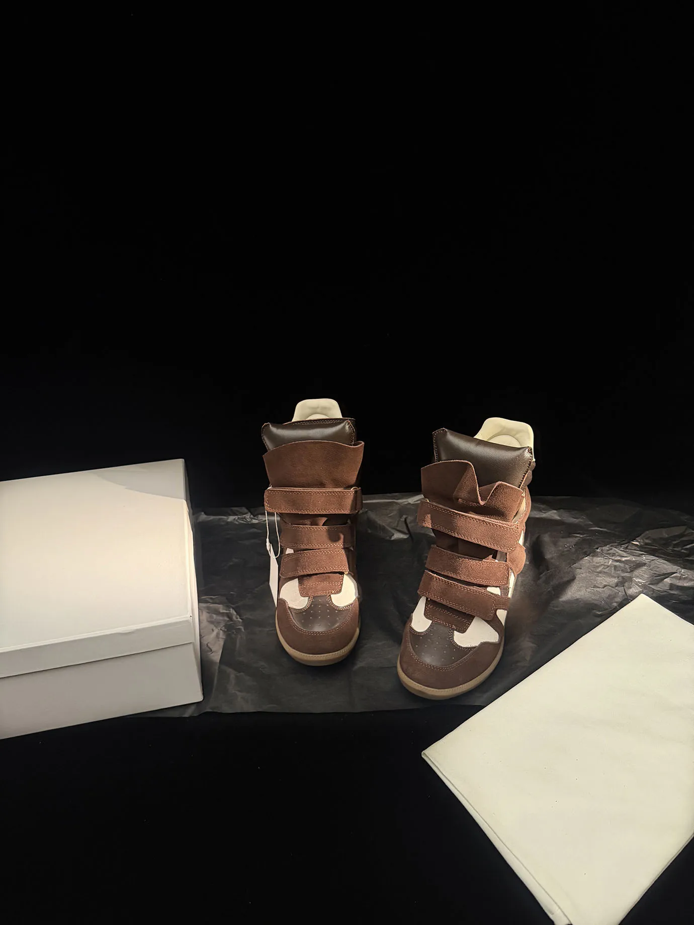 

women's high top sneakers top grain leather or suede upper sheepskin lining original mold rubber outsole casual easy