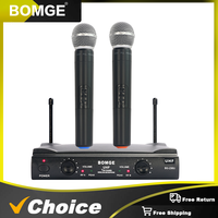 BOMGE 230U UHF Wireless Dual channel Professional Cordless microphone system for H for Home Party, KTV, Meeting, Wedding, Church