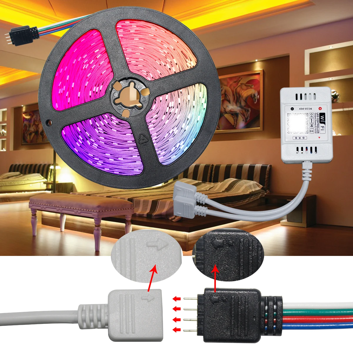 Christmas Light 24V RGB LED Strip Lighting 3535 Bluetooth WiFi Dimmable Home Room Decoration Bulbs Wall Cabinet Lamp