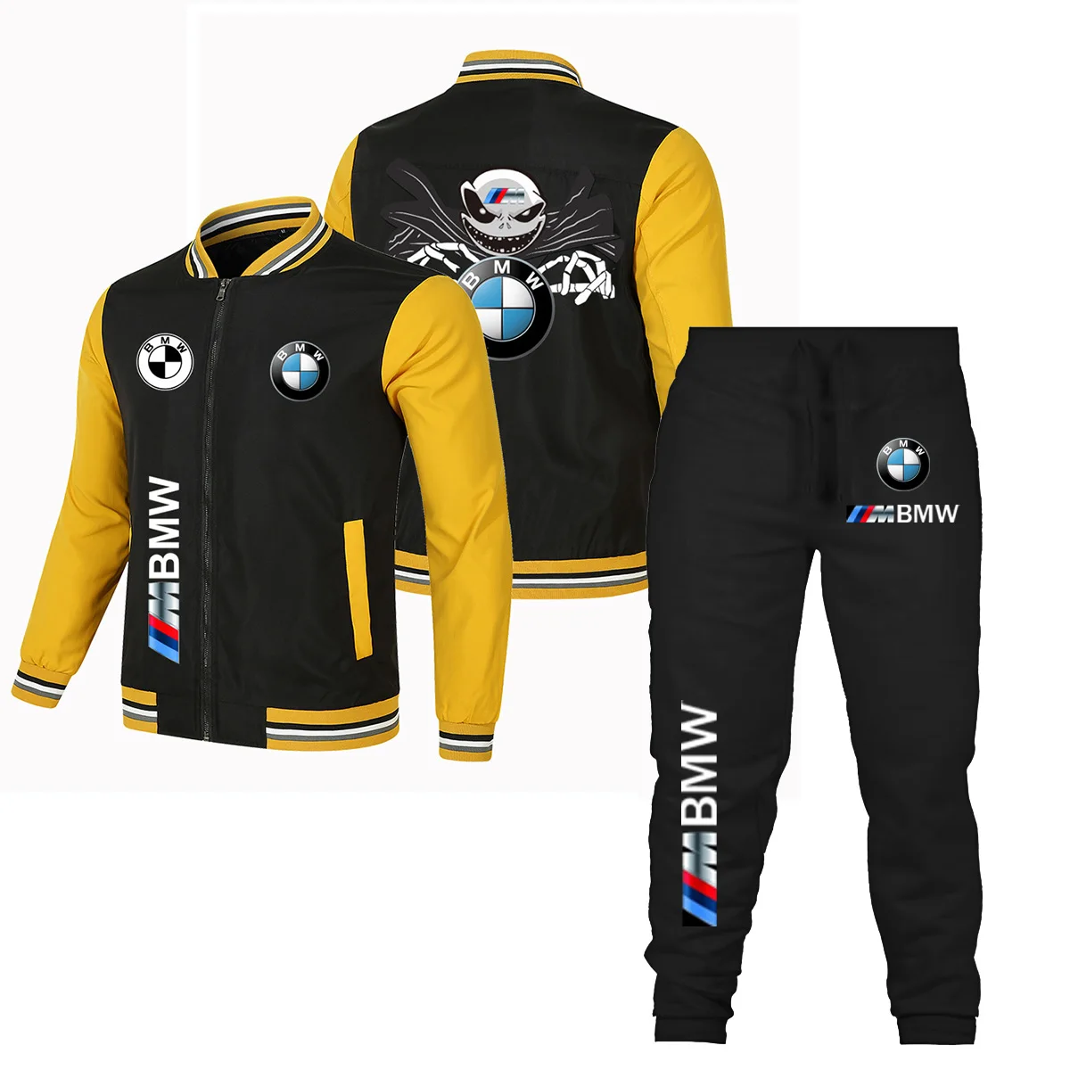 2025 Nueva chaqueta de ciclismo BMW Stormtrooper a prueba de viento, chaqueta de béisbol BMW + pantalones conjunto de dos piezas, conjunto de chaqueta informal estampada BMW