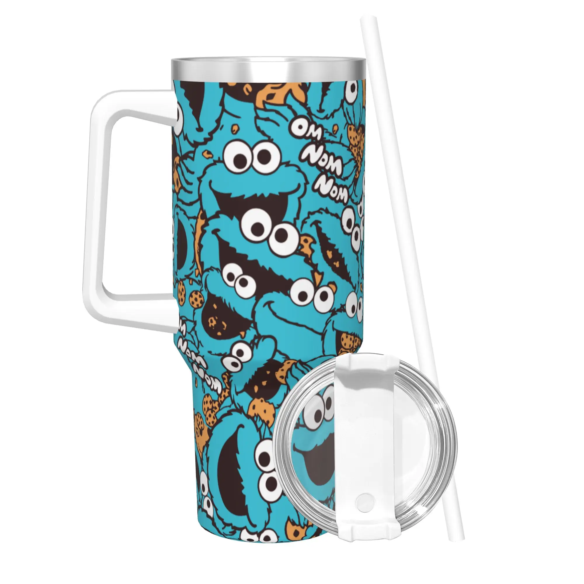 Stainless Steel Tumbler Cookie Monster  Coffee Mug  Insulated Hot Drinks Mugs Cup Travelist Water Bottle