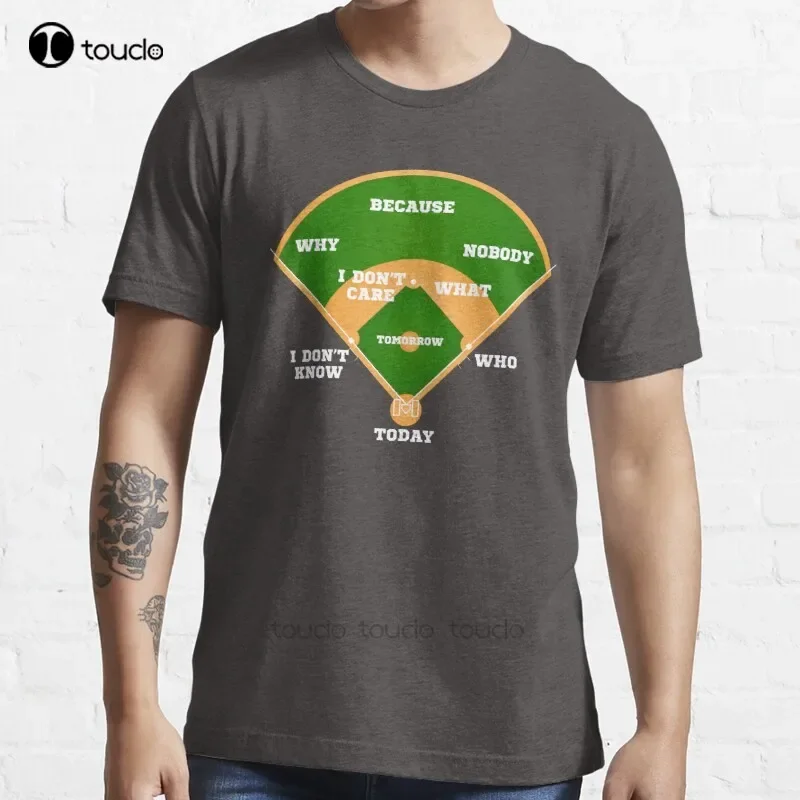 New Who'S On First? Baseball Diamond Fielding Card T-Shirt Cotton Men Tee Shirt Custom Gift Tee Shirt Streetwear All Seasons