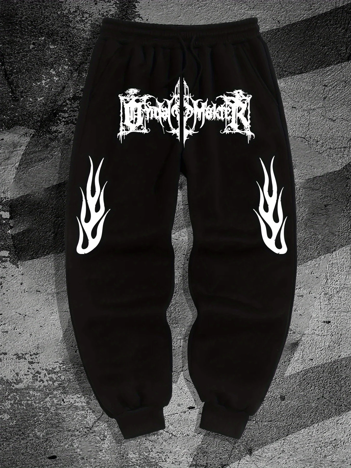 Dark Gothic Thorn Pattern Print Men's Outdoor Casual Sports Jogger Pants, Streetwear Sweatpants Elastic Drawstring S-3XL