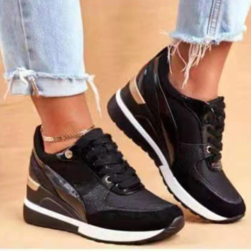 2024 New Basket Femme Eva Glow High Heeld Wedge Sneakers For Ggirl Platform Casual Shoes For Daily Wear Lace-up Shoes for Women