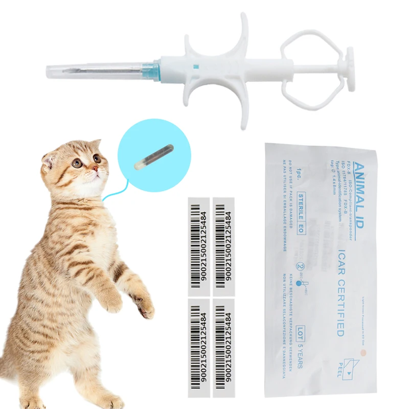 20pcs 134.2KHz FDX-B Universal Pet Microchip ISO11784/85 Animal 15 digits ID Chip Pet Microchip Syringe for Dog Cat