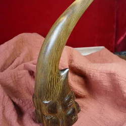 Rhino horn non-rhino horn handicraft ornament home fashion living study caviar pattern bamboo silk pattern high-end collection