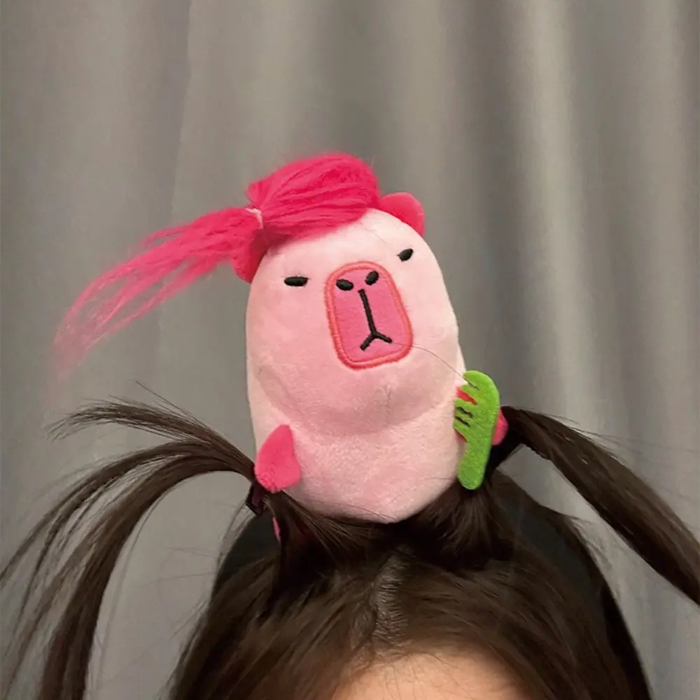 Headdress Capybara Hair Band Cartoon Hairstyle Fixing Tool Wash Face Headpiece Taking Photos Plush Hair Headband Washing Face