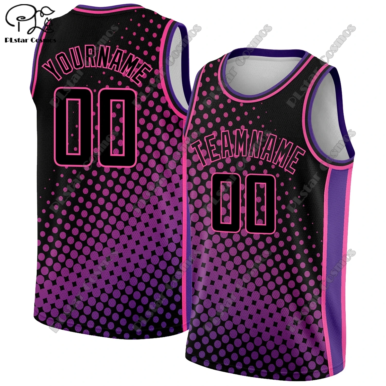 PLstar Cosmos 3D Printed New Customized Gradient Contrast Color Graffiti Fashion Men's Summer Vest Authentic Basketball Jersey 6