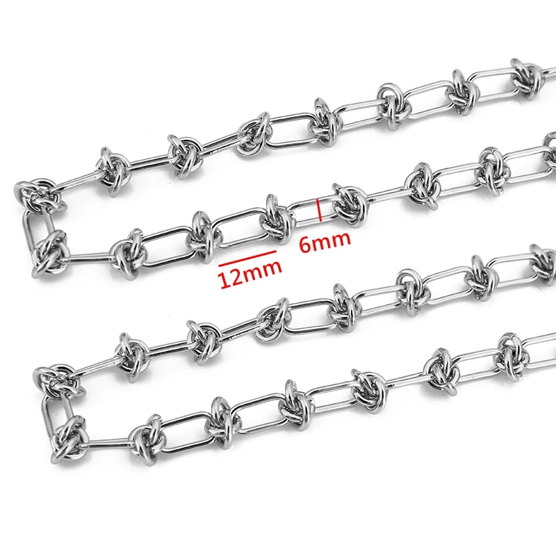 1 メートルのステンレス鋼の結び目ビッグチェーン手作り太い大きなチェーン DIY ジュエリーメイキングブレスレットネックレスジュエリーチェーン