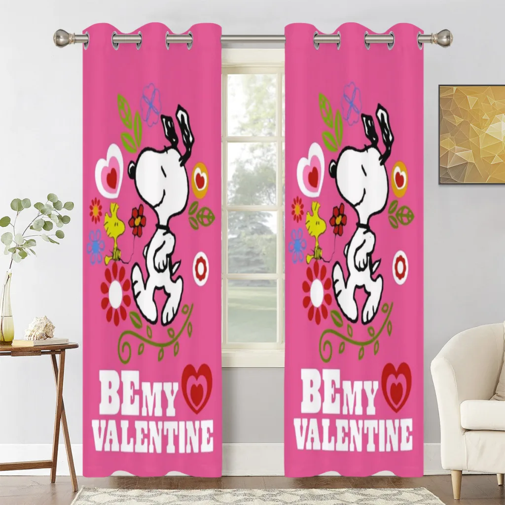 Snoopy Peanuts Shading Curtains  for Living Room Decoration Window Curtain 2 PC 