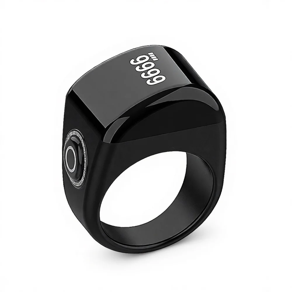 Equantu Digital Smart Ring Counter Wearable Electronic Tally Device Alarm Reminder Fitness Activity Tracking Bluetooth Tool