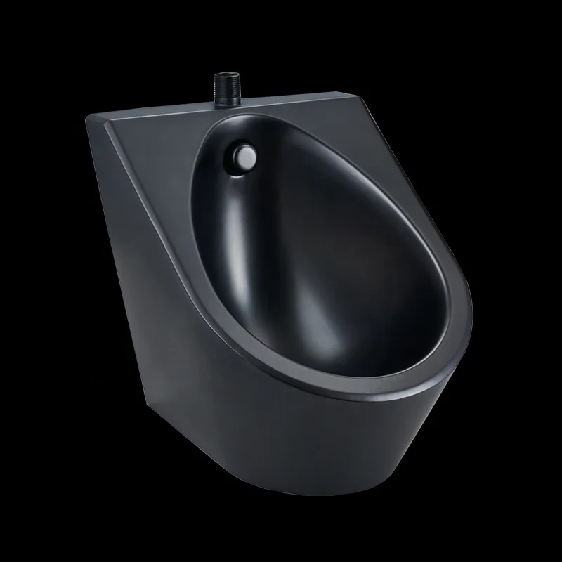 Custom design matt black color wall mounted stainless steel urinal