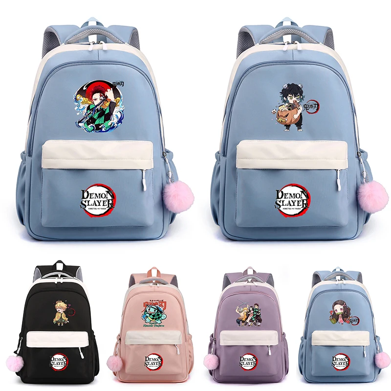 Anime Demon Slayer Kimetsu No Yaiba Backpack Child Kawaii Bookbag for Girl Back To School Bag