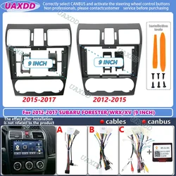 FOR 2015-2017 SUBARU FORESTER WRX XV 9INCH 2 Din Car stereo radio Android frame panel fascia cable video harness adapter player