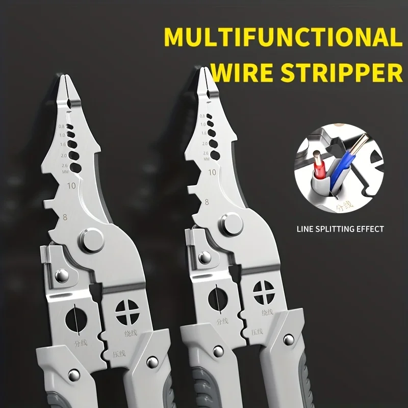 1pc Multifunctional Wire Strippers Electrician Crimping Wire Stripping Pliers Hardware Tools Universal Wire Cutting Pliers