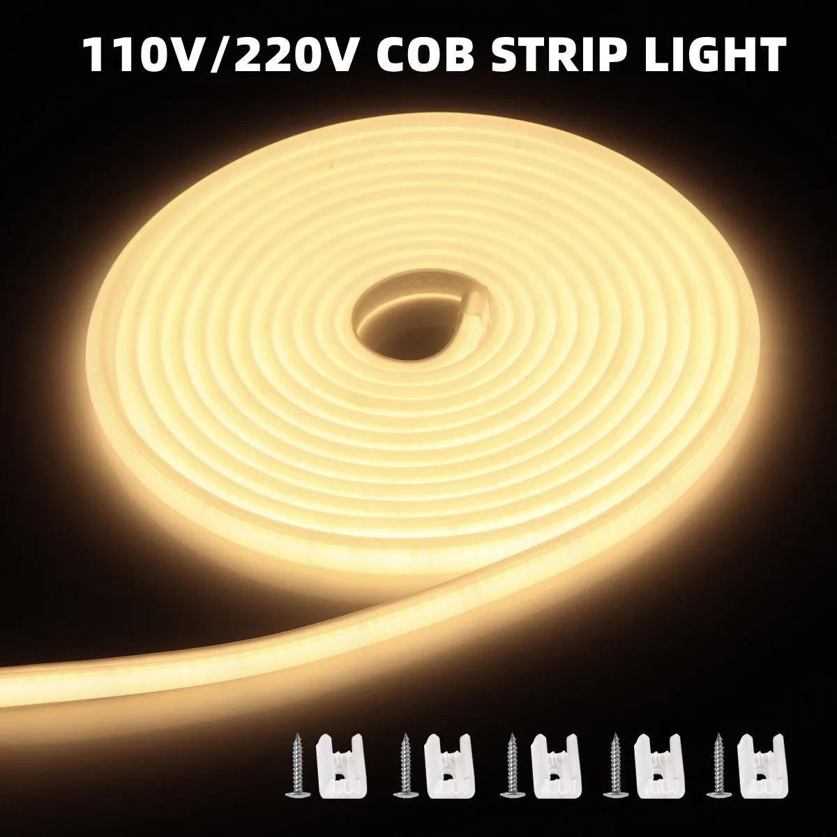 

1m-35m Flexible COB LED Strip Outdoor Lamp 110V/220V Waterproof LED Ribbon CRI RA90 Kitchen Closet Cabinet Backlight Room Decor