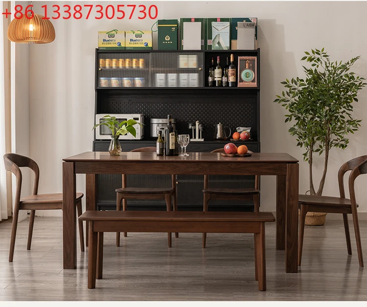 

North American black walnut dining table to the living room solid wood large board table, dining room rectangle