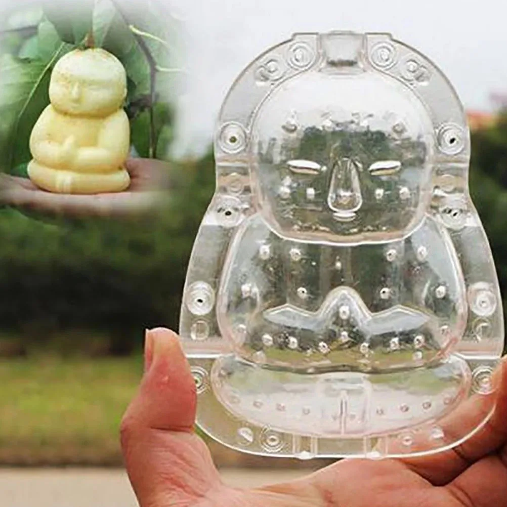 

2pcs Buddha Shape Mold Fruit Shaping Transparent PC 10cm Easy Growing Melon Adorable Forming Gardening Practical Accessories